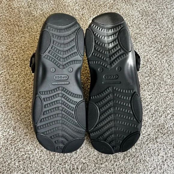 Crocs Classic All Terrain Rubber Sandals Hook & Loop Strap Unisex M10/W12 Black - Picture 2 of 11
